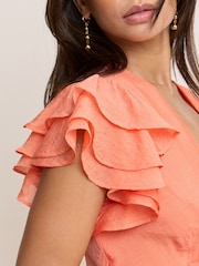 Nobodys Child Orange Layla Midi Dress - Image 5 of 5