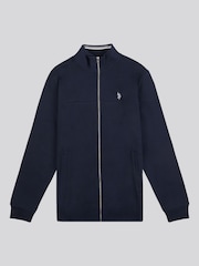 U.S. Polo Assn Blue Luxe Double Horsemen Zip Through Funnel Sweat Top - Image 5 of 7