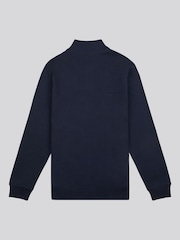 U.S. Polo Assn Blue Luxe Double Horsemen Zip Through Funnel Sweat Top - Image 6 of 7