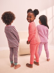 Purple/Pink Striped Snuggle Pyjamas 3 Pack (9mths-12yrs) - Image 3 of 3