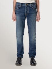 Nudie Jeans Wild Blue Solid Ollie Slim Tapered Fit Jeans - Image 1 of 6