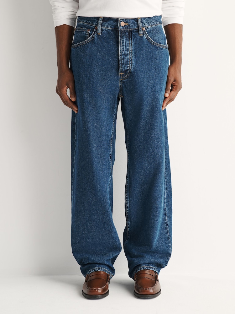 Nudie Jeans Blue Tuff Tony Loose Straight Fit Jeans - Image 2 of 11 Nudie Jeans Blue Tuff Tony Loose Straight Fit Jeans - Image 2 of 11