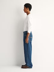 Nudie Jeans Blue Tuff Tony Loose Straight Fit Jeans - Image 3 of 11