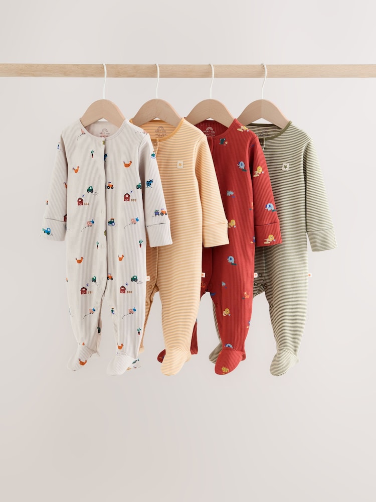 Red White Character Baby Sleepsuits 4 Pack (0mths-2yrs) - Image 1 of 12