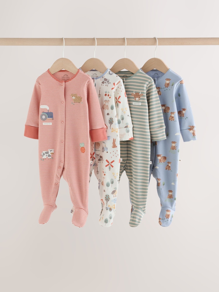Green Farm Hamish Sleepsuits 4 Pack (0mths-2yrs) - Image 1 of 13 Green Farm Hamish Sleepsuits 4 Pack (0mths-2yrs) - Image 1 of 13