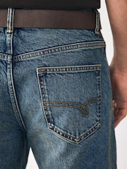 Blue Straight Fit Belted Authentic Jeans - Image 5 of 9