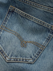 Blue Straight Fit Belted Authentic Jeans - Image 8 of 9