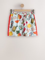 Mosaic Conversational Print Summer Beach Shorts - Image 7 of 9