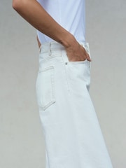Ecru Wide Leg Cropped Jeans - Image 4 of 8