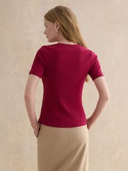 Hobbs Pink Tamsin T-Shirt - Image 2 of 4