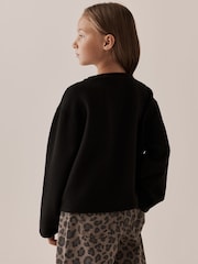 Black Long Sleeve Soft Waffle Top (3-16yrs) - Image 3 of 8