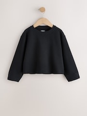 Black Long Sleeve Soft Waffle Top (3-16yrs) - Image 5 of 8