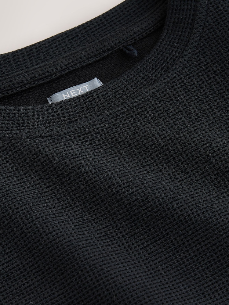 Black Long Sleeve Soft Waffle Top (3-16yrs) - Image 8 of 8 Black Long Sleeve Soft Waffle Top (3-16yrs) - Image 8 of 8