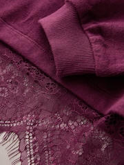 Berry Cosy Rib Lace Hem Sweatshirt (3-16yrs) - Image 10 of 10