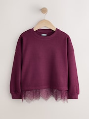 Berry Cosy Rib Lace Hem Sweatshirt (3-16yrs) - Image 7 of 10