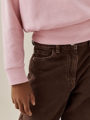 Pink Cosy Rib Fitted Waist Top (3-16yrs) - Image 4 of 8