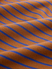 Brown Stripe Long Sleeve Ribbed Henley Top (3-16yrs) - Image 8 of 8