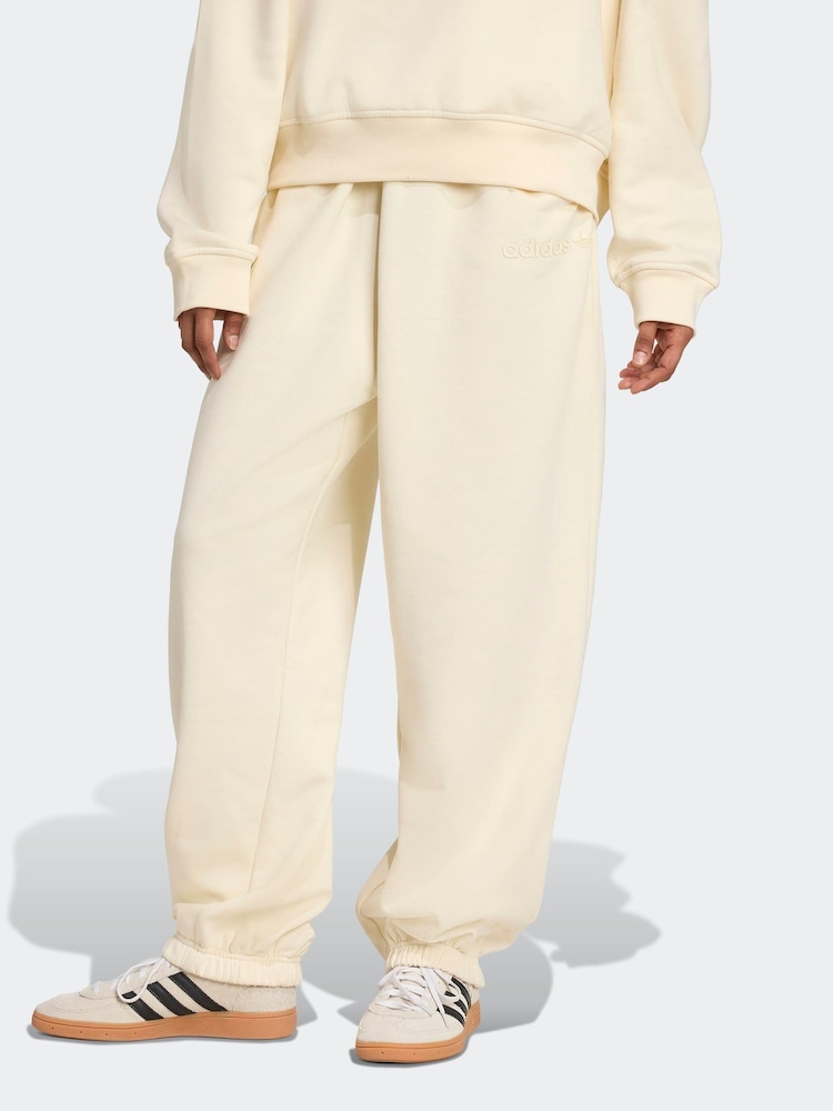 adidas Originals Cream Essentials Linear Oversized Joggers - Image 1 of 6