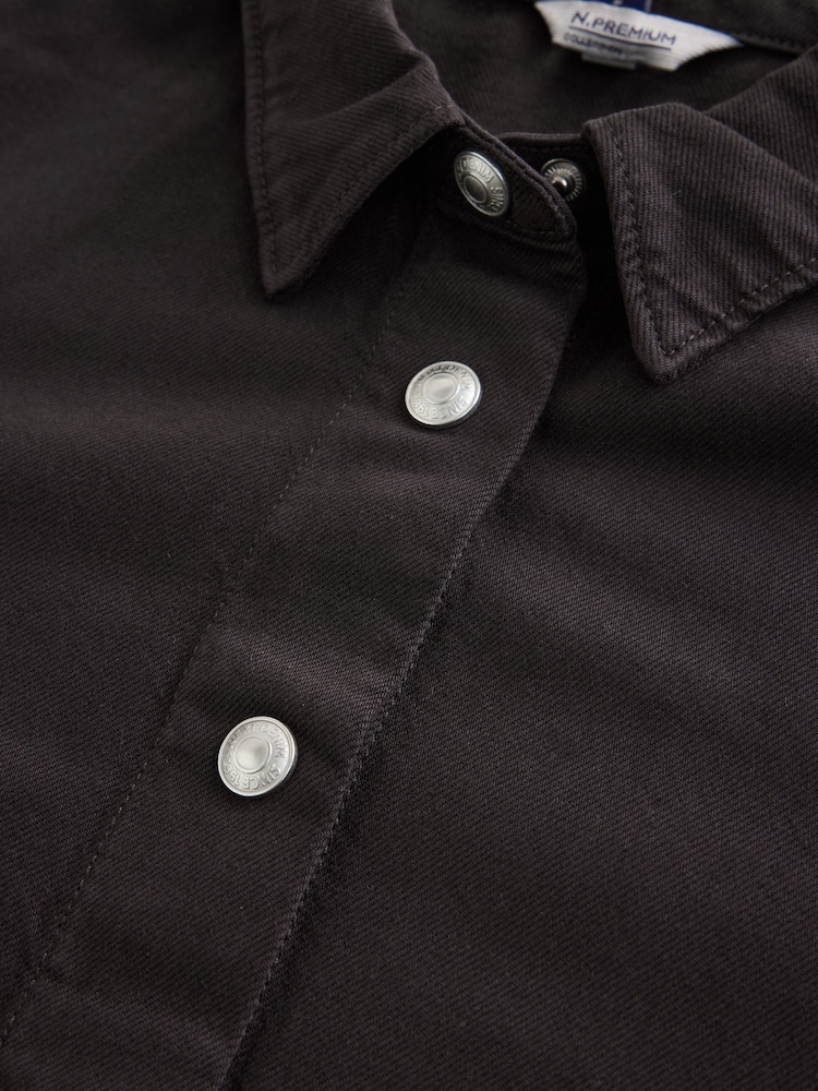 Chocolate Brown N.Premium Denim Shirt - Image 3 of 3 Chocolate Brown N.Premium Denim Shirt - Image 3 of 3