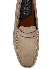 Frank Wright Grey Suede Slip-On Penny Loafers - Image 4 of 4