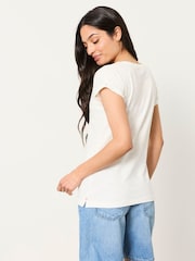 FatFace White Snoopy Heart Graphic T-Shirt - Image 2 of 5