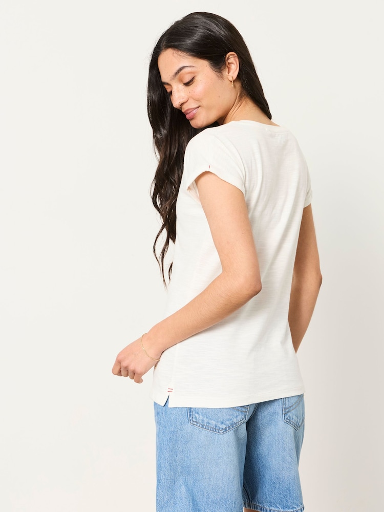 FatFace White Snoopy Heart Graphic T-Shirt - Image 2 of 5