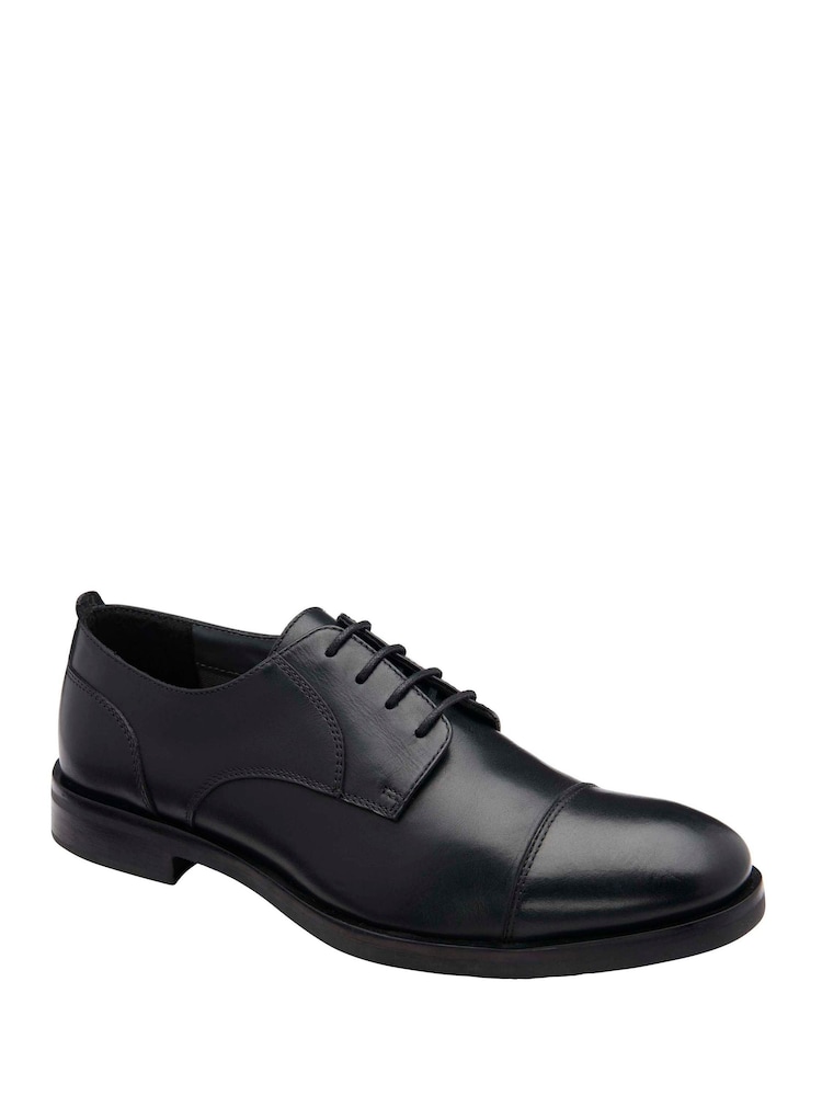 Frank Wright Black Leather Lace-Up Derby Shoes - Image 1 of 4