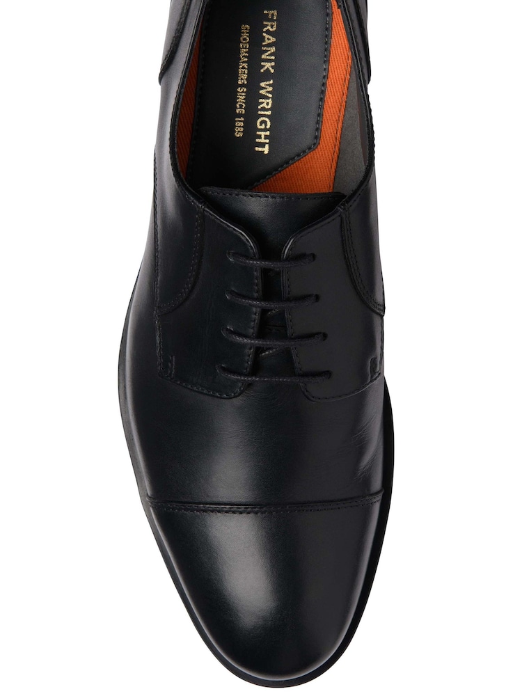 Frank Wright Black Leather Lace-Up Derby Shoes - Image 4 of 4