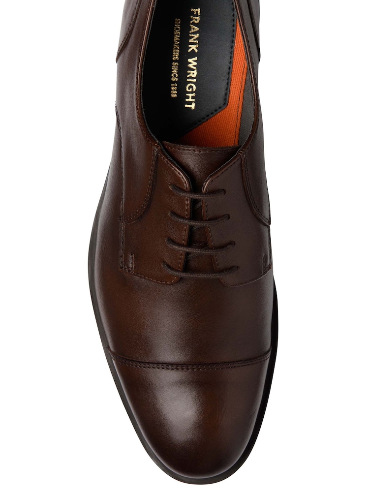 Frank Wright Brown Leather Lace-Up Derby Shoes - Image 4 of 4