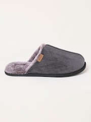 FatFace Harvey Blue Checkered Mule Slippers - Image 1 of 3