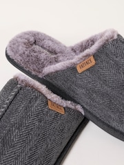 FatFace Harvey Blue Checkered Mule Slippers - Image 2 of 3