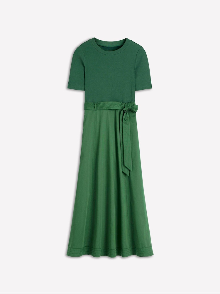 Boden Green Crew Neck Mix Media Dress - Image 5 of 5