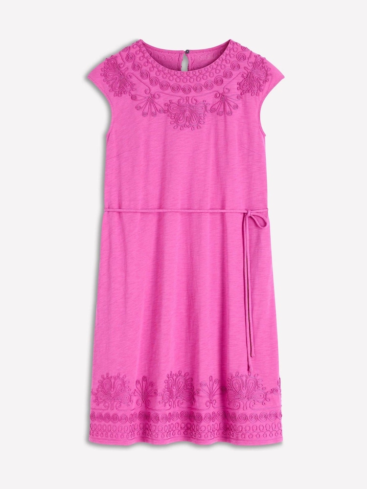Boden Pink Jersey Cutwork Short Dress - Image 5 of 5