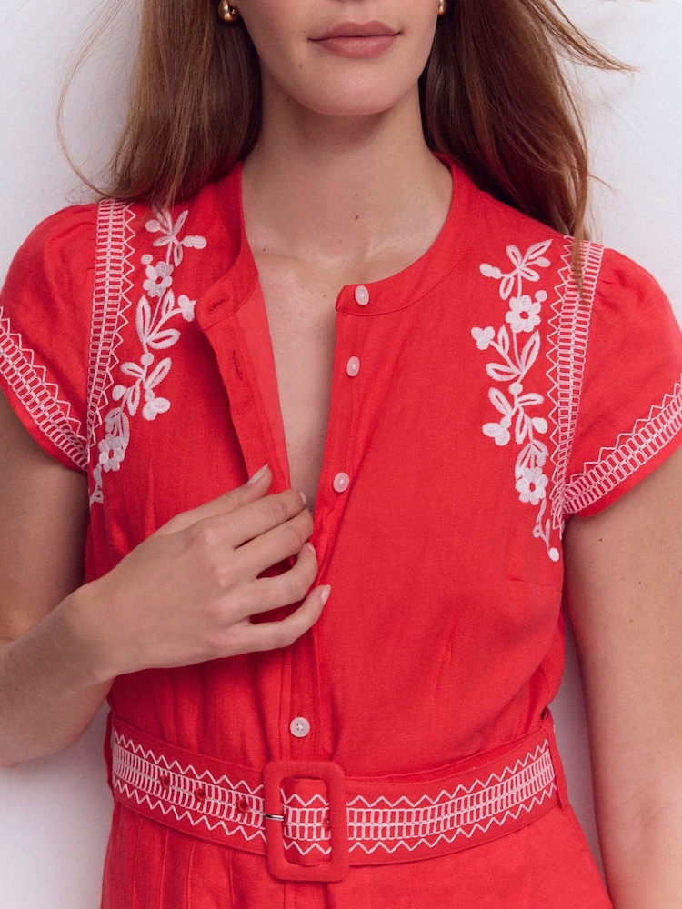 Buy Boden Red Arabella Linen Blend Dress from Next USA