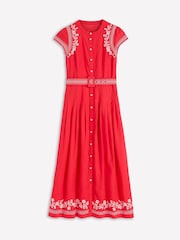 Boden Red Arabella Linen Blend Dress - Image 5 of 5