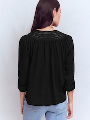 Boden Black Edi Trim Detail Blouse - Image 2 of 4