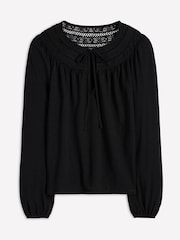 Boden Black Edi Trim Detail Blouse - Image 4 of 4