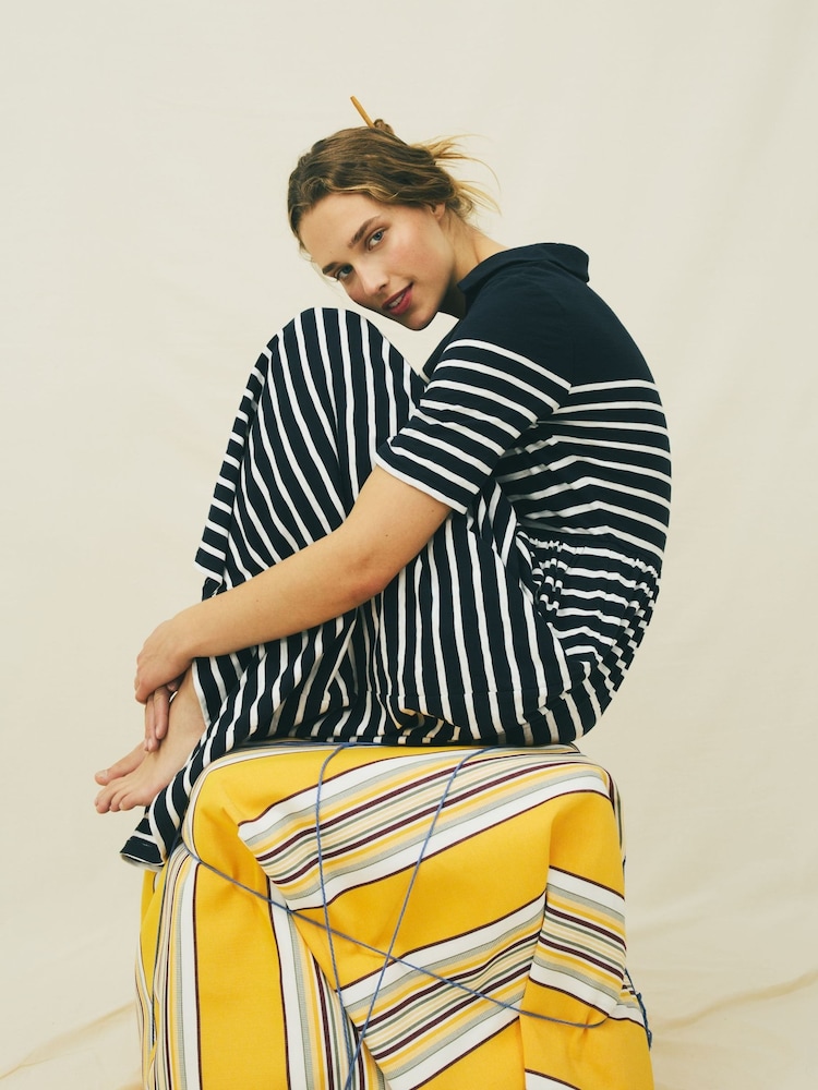 Boden Blue Aria Collared Jersey Dress - Image 1 of 5