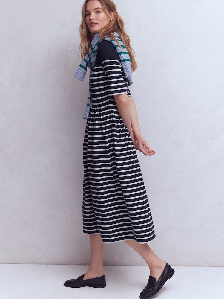 Boden Blue Aria Collared Jersey Dress - Image 2 of 5