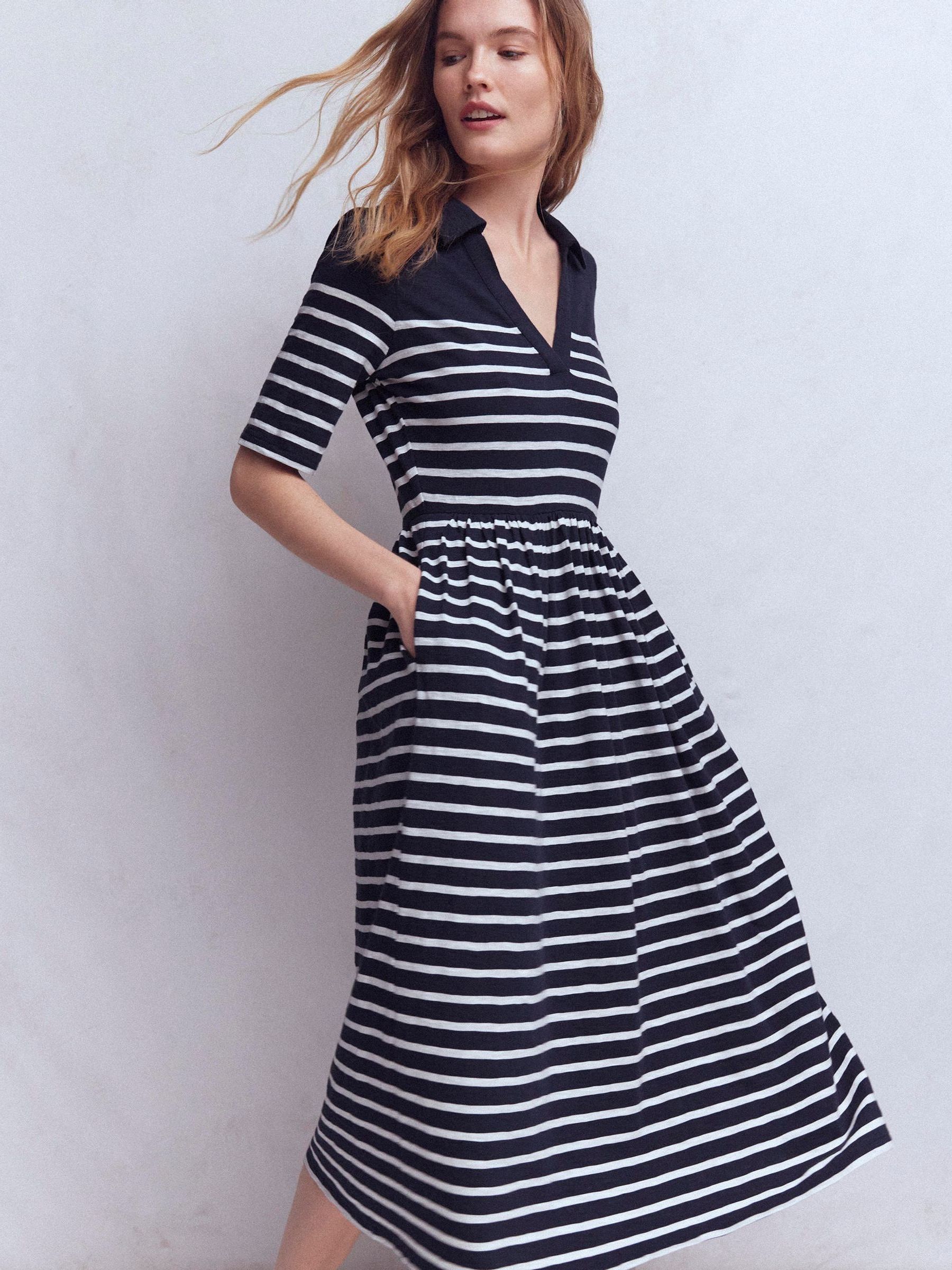 boden collar jersey midi dress Women's Aria Collared in Blue evening dresess