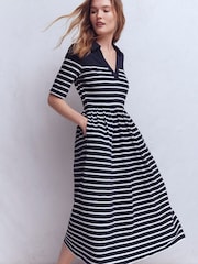 Boden Blue Aria Collared Jersey Dress - Image 4 of 5