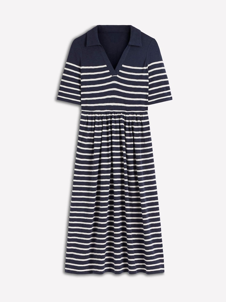 Boden Blue Aria Collared Jersey Dress - Image 5 of 5