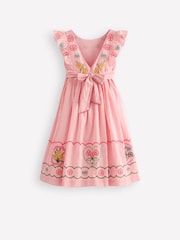 Boden Pink Bow Back Midi Dress - Image 4 of 5