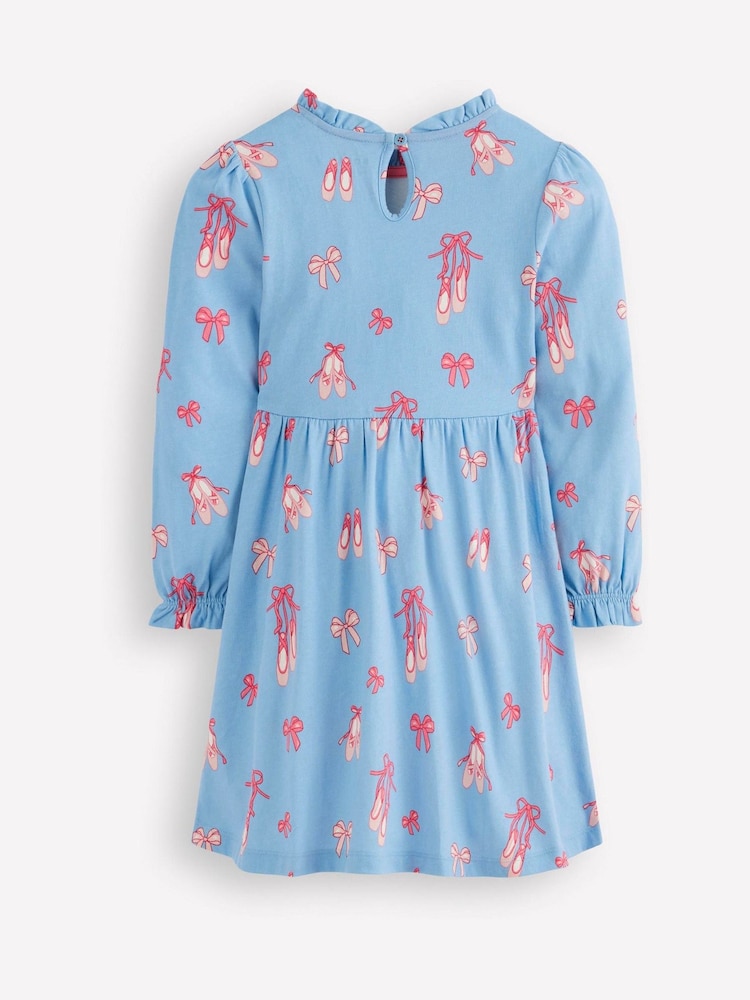 Boden Blue Ballet Shoes Blouson Sleeve Jersey Dress - Image 2 of 3 Boden Blue Ballet Shoes Blouson Sleeve Jersey Dress - Image 2 of 3
