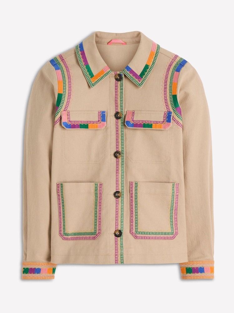 Boden Brown Embroidered Utility Jacket - Image 5 of 5 Boden Brown Embroidered Utility Jacket - Image 5 of 5