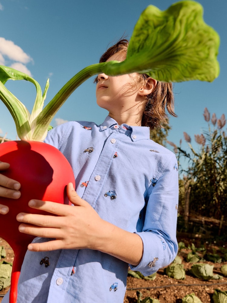 Boden Blue Embroidered Shirt - Image 4 of 4