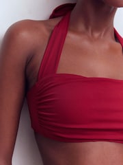 Boden Red Kythira Ruched Bikini Top - Image 2 of 6
