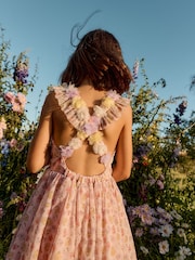 Boden Pink Flutter Strap Back Dress - Image 1 of 4