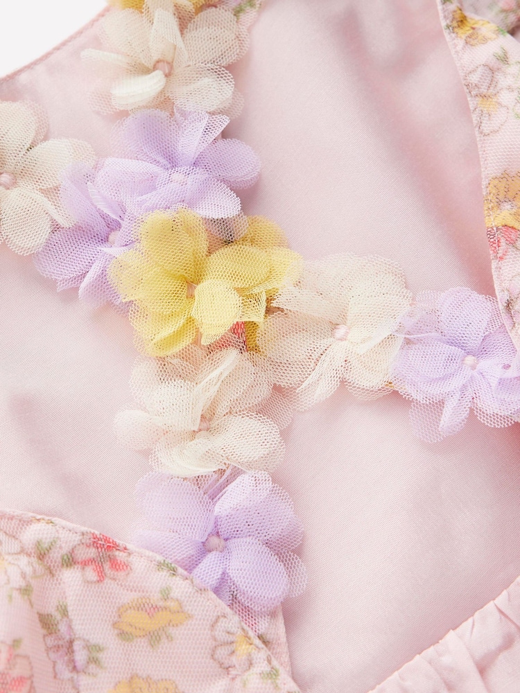 Boden Pink Flutter Strap Back Dress - Image 4 of 4 Boden Pink Flutter Strap Back Dress - Image 4 of 4