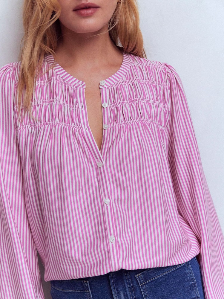 Boden Purple Mya Smocked Jersey Shirt - Image 2 of 6